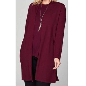 NWT J. Jill Wearever Cardigan Burgundy Knit Small